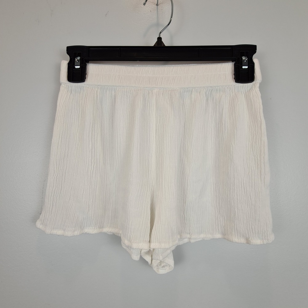 Fashion Nova White‎ Gauze Crinkle High Waisted Flowy Shorts Small Beach Coastal